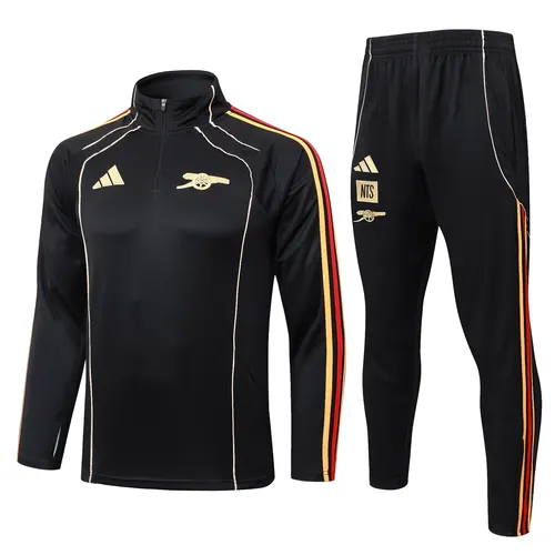 2025/2026 Arsenal Half-Pull Training Suit Black retro style Football Shirt AAA fan-grade Set
