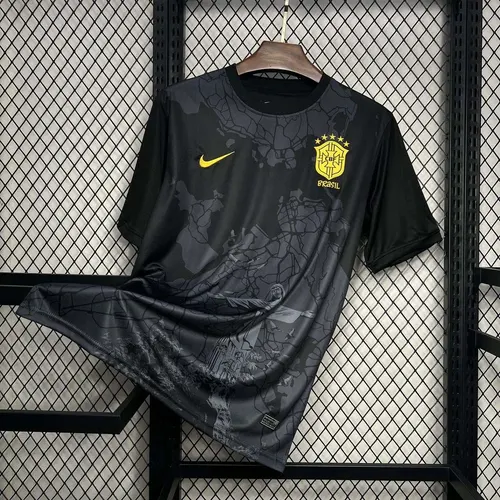 2024 Brazil Special Edition Jesus Black Football Shirt AAA fan-grade