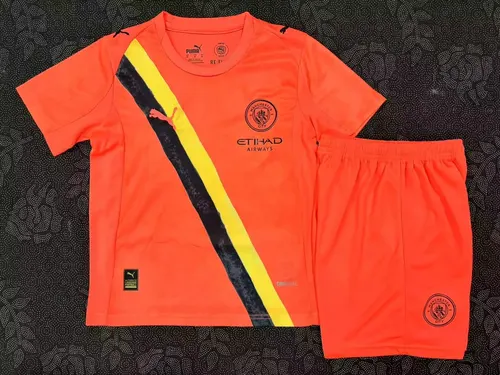 2025/2026 Manchester City Goalie Orange Football Jersey AAA fan-grade Kids Size