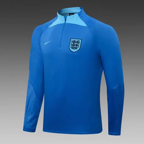 Conjunto de camiseta de fútbol de entrenamiento de media cremallera de Inglaterra 2022 Azul — view 3