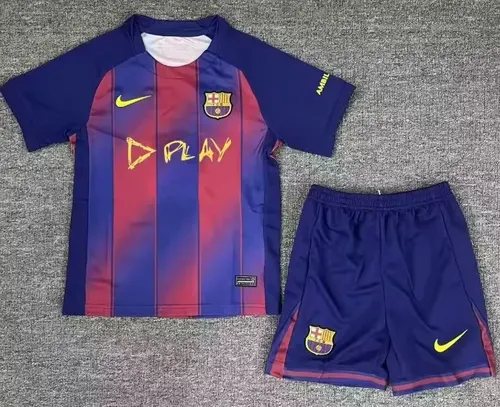 2025/2026 Barcelona Home Derby Special Edition Football Jersey AAA fan-grade Kids Size