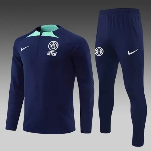 2022/2023 Conjunto de Entrenamiento Semivuelo Internazionale Milan Azul Real Calidad Tailandesa