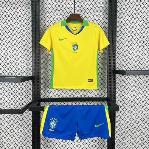 2025 Brazil Home Football Shirt AAA fan-grade Kids Size