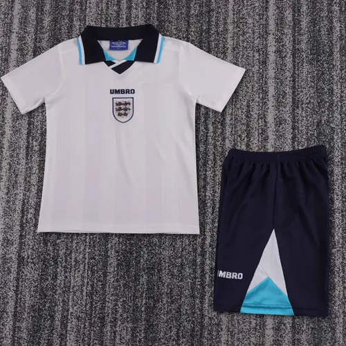 Camisa de Futebol Retro Inglaterra Casa 1996 Qualidade Tailandesa Tamanho Infantil