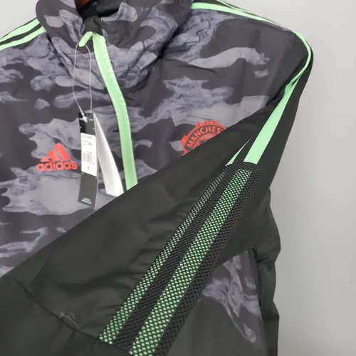 2021/2022 Manchester United Jersey Windbreaker Black And Grey Camouflage — view 8