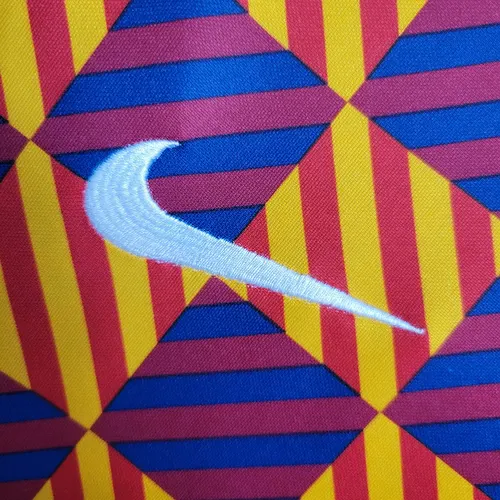 2023/2024 Barcelona Training Wear Striped Plaid Jersey — view 5