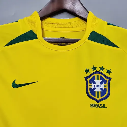 2002 Retro Brazil Soccer Jersey Home — view 3