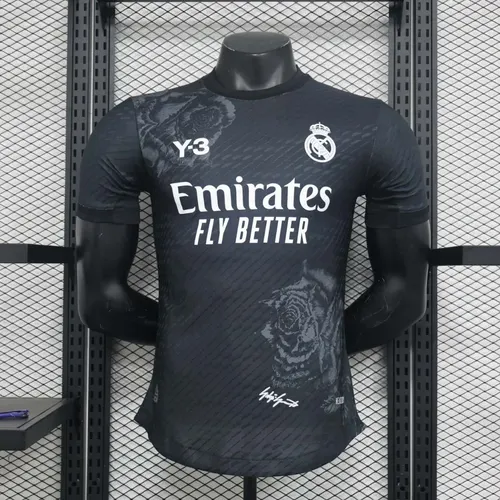 2024/2025 プレイヤーバージョン Real Madrid Y-3 スペシャルエディション ブラック サッカーシャツ タイ品質