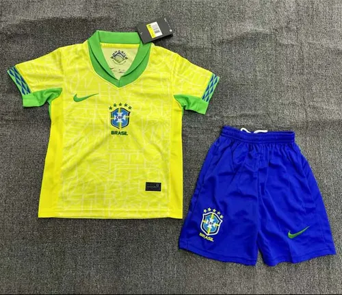 2024 Brazil Home Football Shirt AAA fan-grade Kids Size