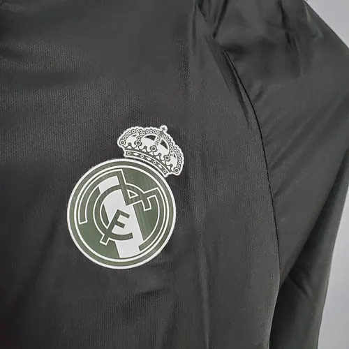 2021 Real Madrid Jersey Windbreaker Black(White Red Edge) — view 5