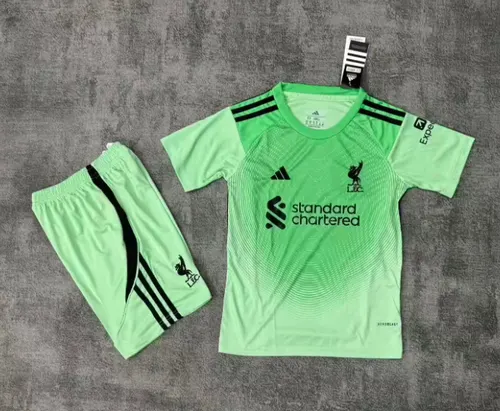 2025/2026 Liverpool Goalkeeper Green Football Jersey AAA fan-grade Kids Size