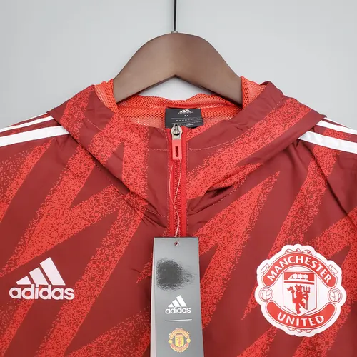 2021/2022 Manchester United Maillot Coupe-Vent Rouge — view 3