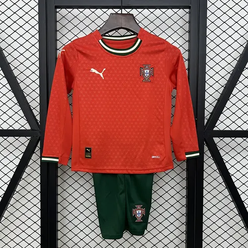 2025 Portugal Home Long Sleeves Jersey AAA fan-grade Kids Size