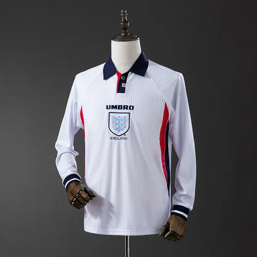 Camisa Retrô Inglaterra Casa Manga Longa 1998 AAA grau fã