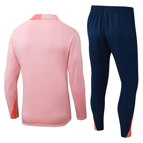 2025/2026 Barcelona Halb-Reißverschluss Trainingsanzug pink Trikot Set — view 2