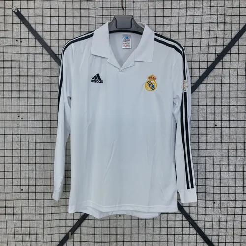 2002/2003 Camiseta de Fútbol Retro Local Real Madrid Edición Champions League de Manga Larga 1:1 Calidad Tailandesa