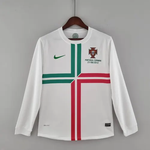 2012 Retro Langarm Portugal Auswärts Fußballtrikot — view 1