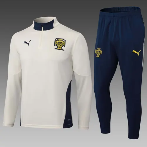 2025 Portugal Half-Pull Training Suit White Football Shirt AAA fan-grade Set