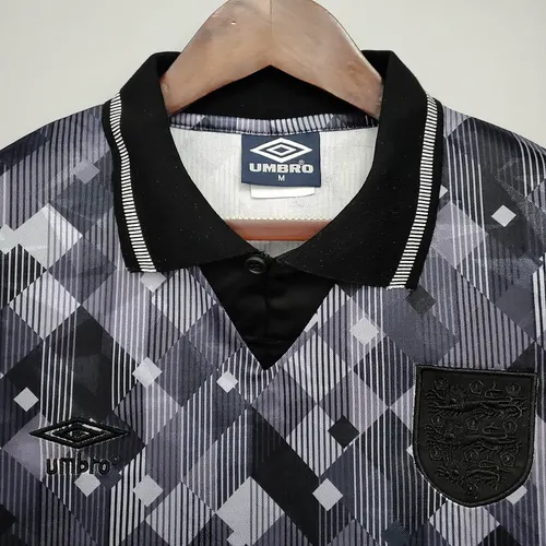 1990 Retro England Blackout Special Edition Black Soccer Jersey — view 3