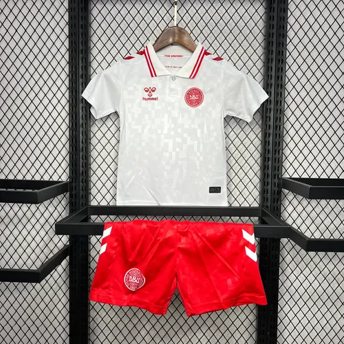 2024-2025 Camisa de Futebol Fora Seleção Dinamarca Qualidade Tailandesa Tamanho Infantil