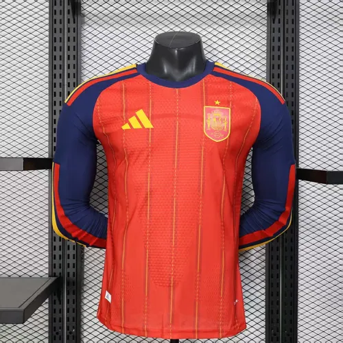 2026 Player Version Spain National Team Home long sleeves Football Shirt AAA fan-grade