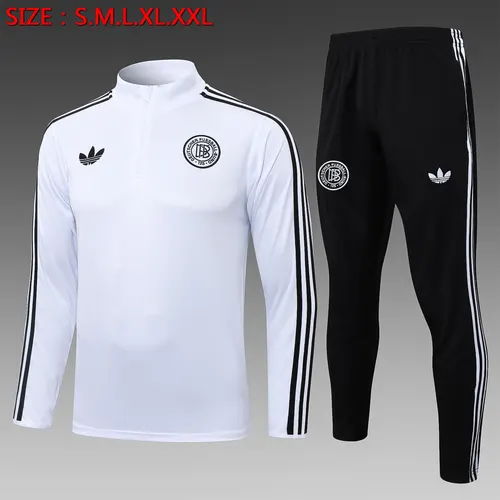 2025 Germany 125th Anniversary Half-Pull Training Suit White Jersey Set