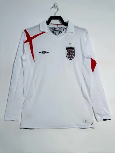 2006 レトロ 長袖 イングランド ホーム サッカージャージ タイ品質 — view 1