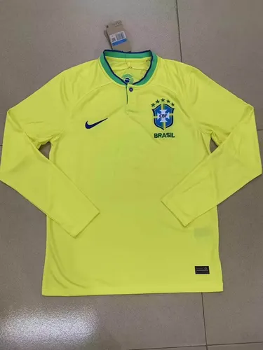 2022 FIFA World Cup Long Sleeve Brazil Home Soccer Jersey — view 1