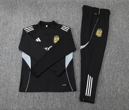 طقم بدلة تدريب نصف سحاب أسود لمنتخب Argentina 2025/2026 — view 7