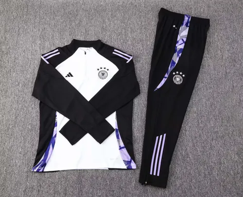 Ensemble de survêtement demi-traction Allemagne 2024-2025 Blanc Maillot — view 3