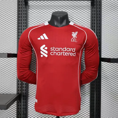 2025/2026 Player Version Liverpool Home Long Sleeve Soccer Jersey 1:1 Thai Quality