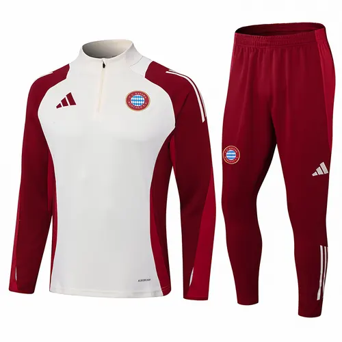 2024/2025 Bayern Half-Pull Training Suit White Red Jersey Set AAA fan-grade