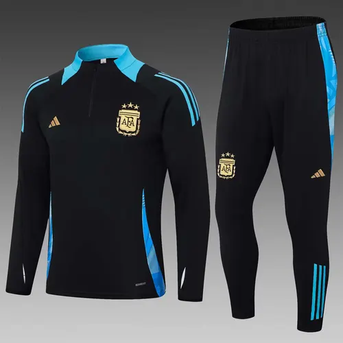 2024 Argentina Half-Pull Training Suit Black Football Shirt AAA fan-grade Set