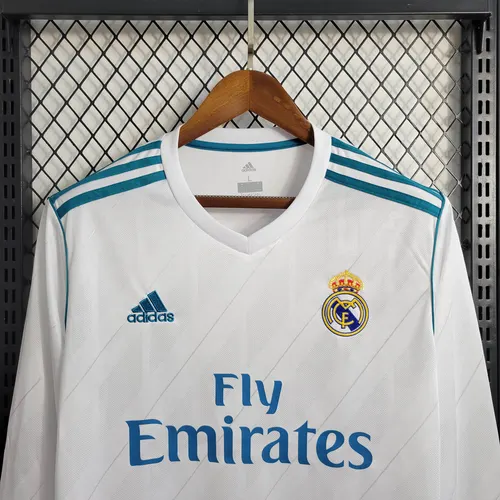 Camisa Principal do Real Madrid 2017/2018 Retrô Manga Longa — view 3
