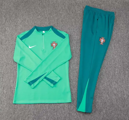 2024 Portugal Conjunto de Treino Meia Puxada Verde Camisa de Futebol — view 3
