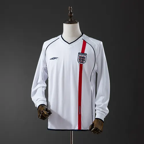 Camisa Retro Inglaterra Casa Manga Longa 2002 AAA qualidade fã
