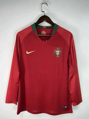 Maillot de football domicile rétro manches longues Portugal 2018 Qualité thaï 1:1