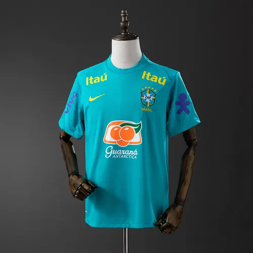 Camisa de Futebol 2021 Brasil Treino Azul Lago — view 1