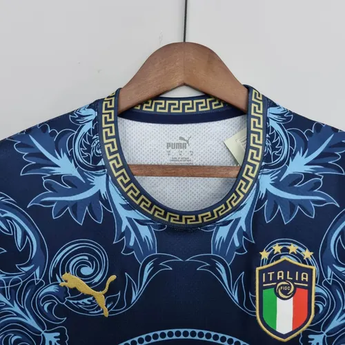 2022 イタリア 記念エディション ブルー サッカーシャツ — view 3