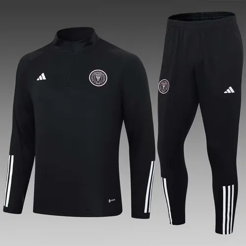 Ensemble de survêtement d'entraînement demi-tire Inter Miami Noir 2023/2024 Qualité Thaï