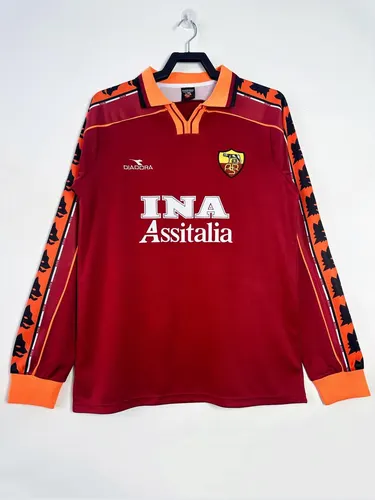 1998-1999 Retro Long Sleeve Roma Home Soccer Jersey AAA fan-grade — view 1