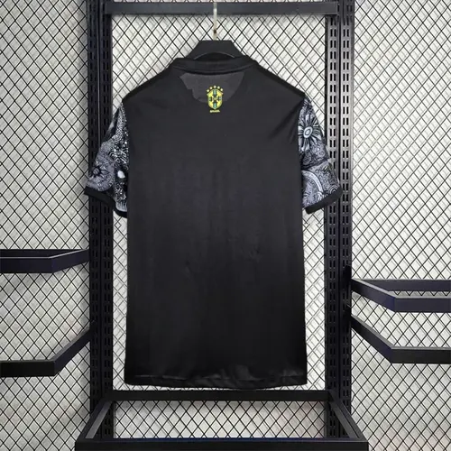 2024 Brazil Special Edition Jesus Black Gray Soccer Jersey — view 2
