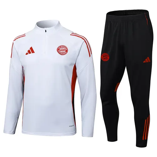 2025/2026 Bayern Munich Half-Pull Training Suit White Football Shirt AAA fan-grade Set