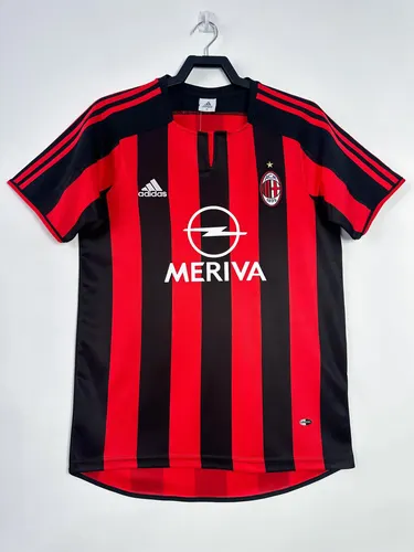 Camiseta de fútbol local retro del AC Milan 2003/2004 Calidad Tailandesa
