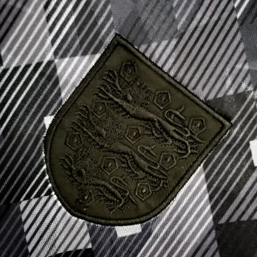 1990 Retro England Blackout Special Edition Black Soccer Jersey — view 5