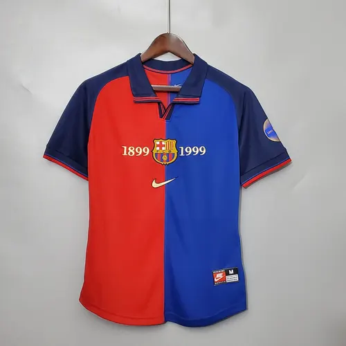 1999/2000 Retro Barcelona Home 100th Anniversary Version Football Shirt AAA fan-grade