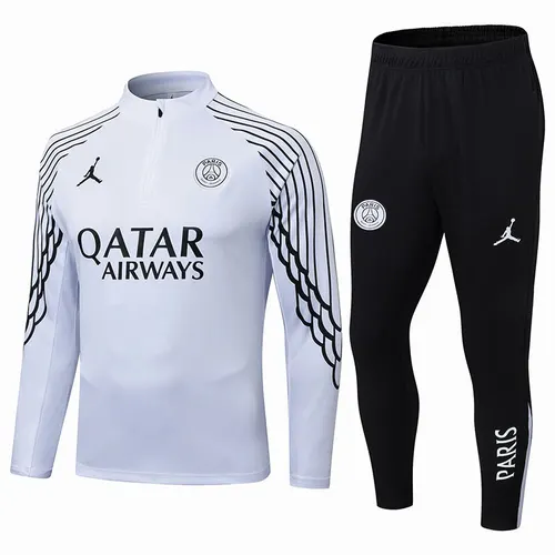 2025/2026 Psg Paris Saint-Germain Half-Pull Training Suit White Set