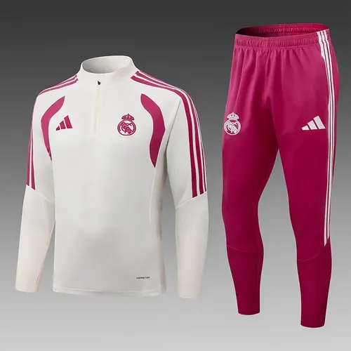 2026/2027 Real Madrid 블루 하프집업 트레이닝복 페일 옐로우 축구 셔츠 1:1 태국 품질 세트
