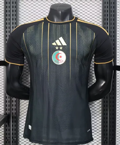 2026 Versão Jogador Seleção da Argélia Conjunto de Treino Preto Camisa de Futebol Qualidade Tailandesa