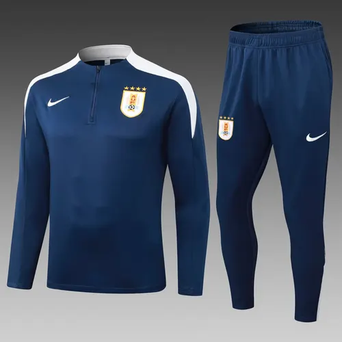 2025 Uruguay Half-Pull Training Suit Royal Blue Football Shirt AAA fan-grade Set